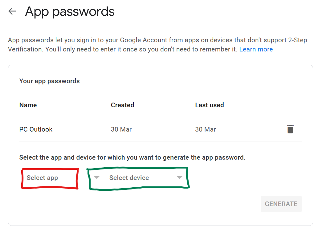 App Passwords